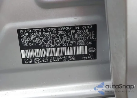 2004 Lexus Ls 430 z USA, uszkodzony, nr VIN JTHBN36F640127816